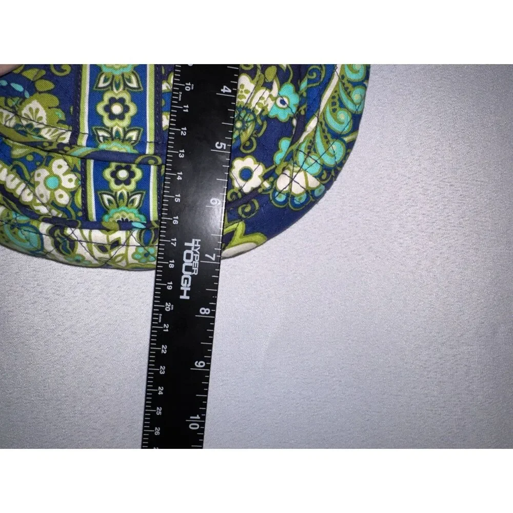 Vera Bradley Lizzy Crossbody Blue, Black, Green and White pattern.